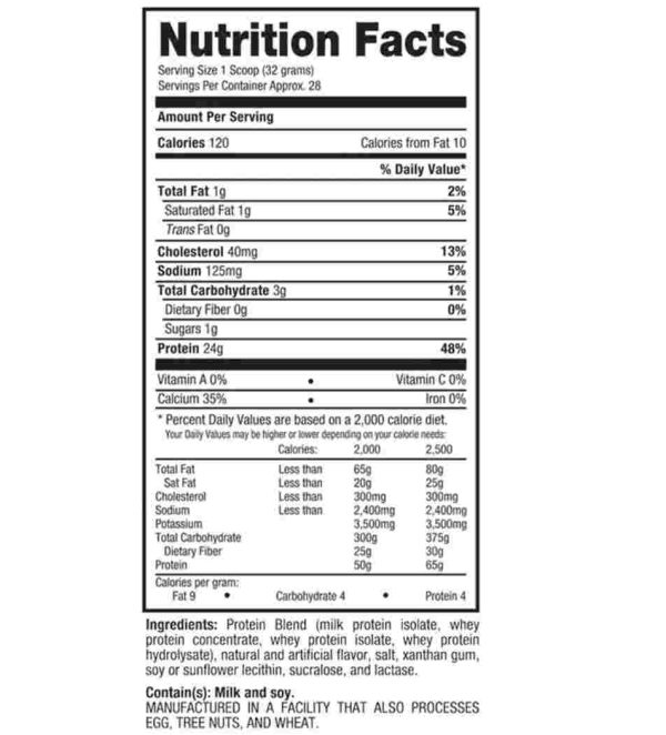 BPI Sports Best Protein Nutrition facts
